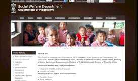 
							         Social Welfare Department, Government of Meghalaya: Homepage								  
							    