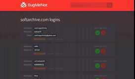 
							         softarchive.com passwords - BugMeNot								  
							    