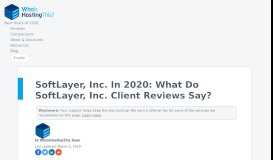 
							         SoftLayer, Inc. In 2019: What Do SoftLayer, Inc. Client Reviews Say ...								  
							    