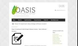 
							         Software Implementation - Oasis Technologies Group, LLC								  
							    