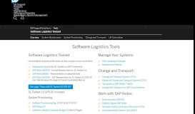 
							         Software Logistics Toolset - SAP Support Portal								  
							    