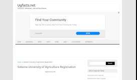 
							         Sokoine University of Agriculture Registration - Ugfacts.net								  
							    
