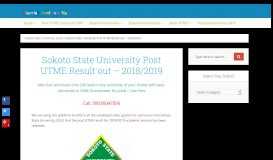
							         Sokoto State University Post UTME Result out - 2018/2019								  
							    