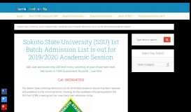 
							         Sokoto State University (SSU) 1st and 2nd Batch Admission List is out ...								  
							    