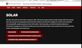 
							         SOLAR | Division of Information Technology - Stony Brook								  
							    