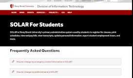 
							         SOLAR for Students | Division of Information Technology - Stony Brook								  
							    