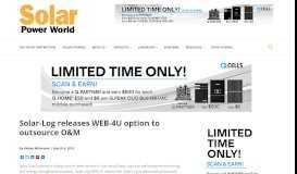 
							         Solar-Log releases WEB-4U option to outsource O&M								  
							    