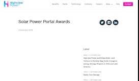 
							         Solar Power Portal Awards | Highview Power								  
							    