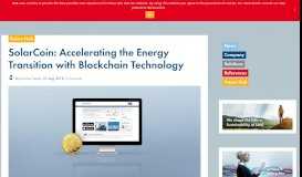 
							         SolarCoin: Accelerating the Energy Transition with Blockchain ...								  
							    