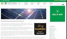 
							         SolarWorld Americas Selects Solar Energy International (SEI) as ...								  
							    