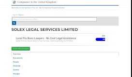 
							         SOLEX LEGAL SERVICES LIMITED, BR1 3WA : Companies ...								  
							    