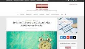 
							         SolMan 7.2 und die Zukunft des NetWeaver-Stacks » E-3 Magazin								  
							    