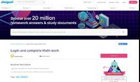 
							         SOLUTION: Login and complete Math work - Studypool								  
							    