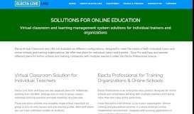 
							         Solutions for Online Education | Electa LMS - Virtual Classroom Software								  
							    