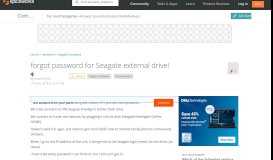
							         [SOLVED] forgot password for Seagate external drive! - Spiceworks ...								  
							    