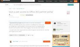 
							         [SOLVED] Give a user access to Office 365 partner portal ...								  
							    