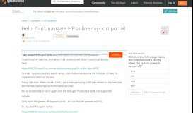 
							         [SOLVED] Help! Can't navigate HP online support portal ...								  
							    
