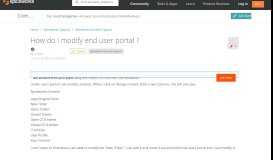 
							         [SOLVED] How do I modify end user portal ? - Spiceworks General ...								  
							    