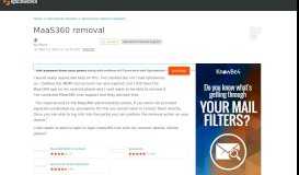 
							         [SOLVED] MaaS360 removal - Spiceworks General Support - Spiceworks ...								  
							    