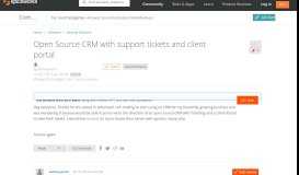
							         [SOLVED] Open Source CRM with support tickets and client portal ...								  
							    