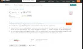 
							         [SOLVED] Questions on SRA VPN - SonicWALL - Spiceworks Community								  
							    