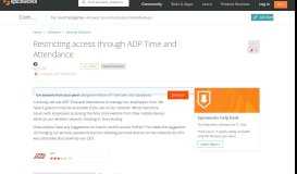 
							         [SOLVED] Restricting access through ADP Time and Attendance ...								  
							    