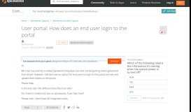 
							         [SOLVED] User portal: How does an end user login to the portal ...								  
							    