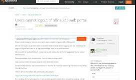 
							         [SOLVED] Users cannot logout of office 365 web portal - Spiceworks ...								  
							    