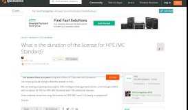 
							         [SOLVED] What is the duration of the license for HPE IMC Standard ...								  
							    