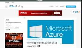 
							         Solving problems with RDP to an Azure VM | IT Pro								  
							    