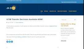 
							         Some UCSB Transfer Decisions Available NOW! | Ask Ms. Sun								  
							    