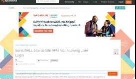 
							         SonicWALL Site-to-Site VPN Not Allowing User Login - Spiceworks ...								  
							    