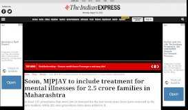 
							         Soon, MJPJAY to include treatment for mental illnesses for 2.5 ...								  
							    