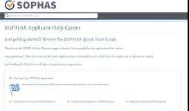 
							         SOPHAS Applicant Help Center - Liaison								  
							    