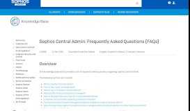
							         Sophos Central Admin: Frequently Asked Questions (FAQs) - Sophos ...								  
							    