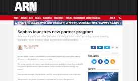 
							         Sophos launches new partner program - ARN								  
							    