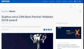 
							         Sophos wins CRN Best Partner Website 2018 award – Sophos News								  
							    