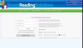 
							         Sound Reading Solutions Free Reading assessment Test								  
							    