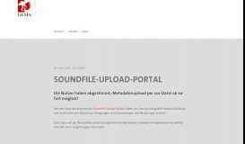 
							         Soundfile-Upload-Portal - GEMA.de								  
							    