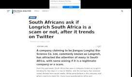 
							         South Africans ask if Longrich South Africa is a scam or not ...								  
							    