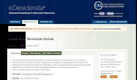 
							         South Asia Terrorism Portal | eDesiderata								  
							    
