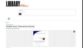 
							         South Asia Terrorism Portal | Library of Congress								  
							    