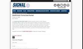 
							         South Asia Terrorism Portal | SIGNAL Magazine - AFCEA International								  
							    