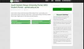 
							         South Eastern Kenya University Portal, SEKU Student Portal - portal ...								  
							    
