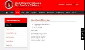 
							         South Elementary / Homepage - Ozark School District								  
							    
