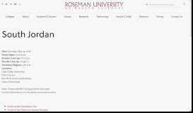 
							         South Jordan | Roseman.edu								  
							    