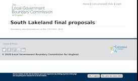 
							         South Lakeland final proposals | Local Government Boundary ...								  
							    