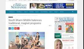 
							         South Miami Middle balances traditional, magnet programs – Miami's ...								  
							    
