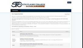 
							         South Plains College Scholarships: All Opportunities								  
							    