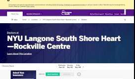 
							         South Shore Heart Associates Doctors | NYU Langone Health								  
							    